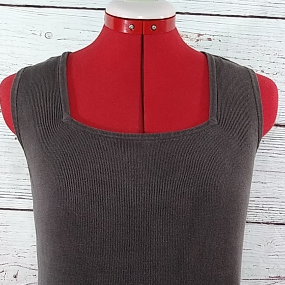 Caslon Sleeveless Square-Neck Silk Top Sz M - Picture 2 of 7
